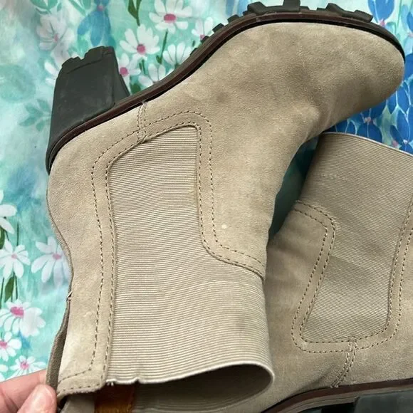 Rag & Bone Shiloh Mid Chelsea Suede Taupe Boots - 39.5
